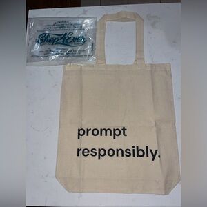 AI “Prompt Responsibly” Canvas Tote Bag – Eco Reusable Shopper – New